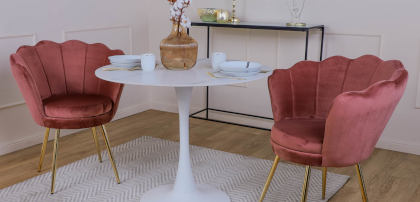 Krzesła tapicerowane różowe