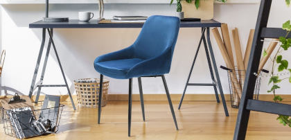 Krzesła tapicerowane niebieskie